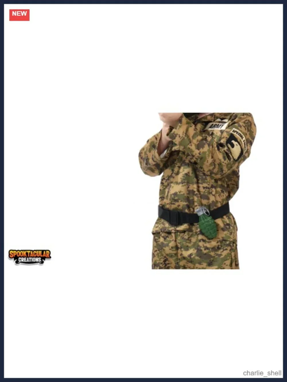 Kids Army Soldier Costume 14-Piece Military Dress-Up Set Halloween